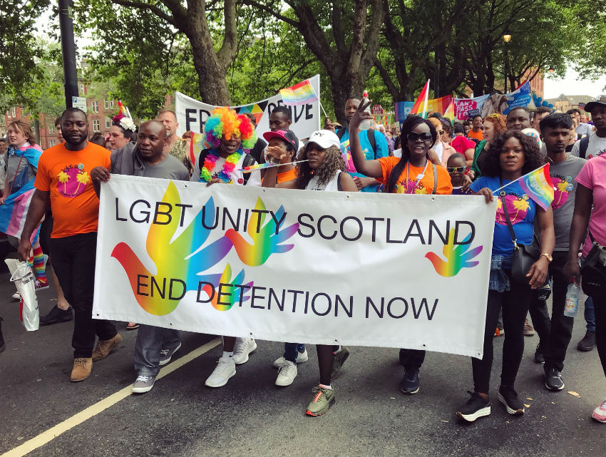 A pro-refugee contingent at Glasgow Pride 