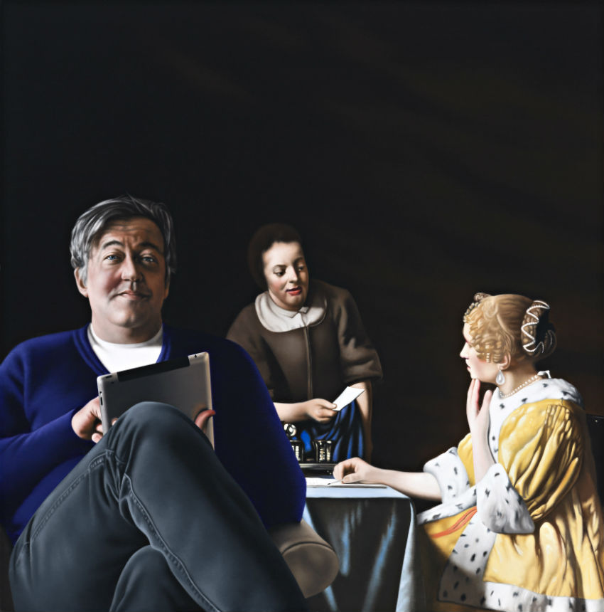 Stephen Fry (after Vermeer, 1670), by Ross Watson