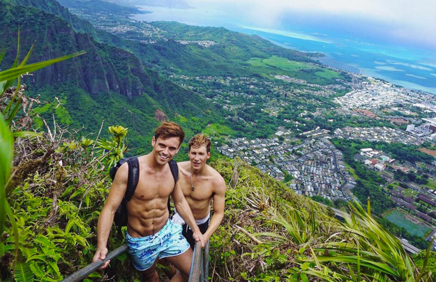 Tom Daley and Dustin Lance Black in Hawaii