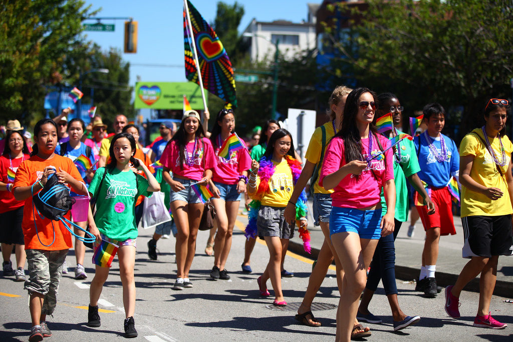 Marchers at 2014 Vancouver Pride parade.