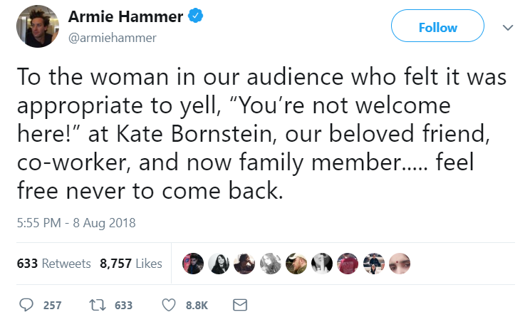 Armie Hammer tweet