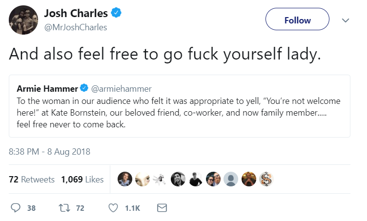 Josh Charles' tweet