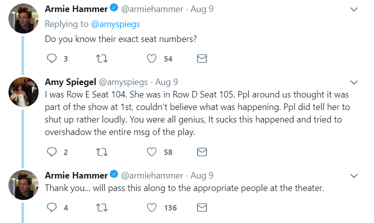 Hammer tweets with another audience member