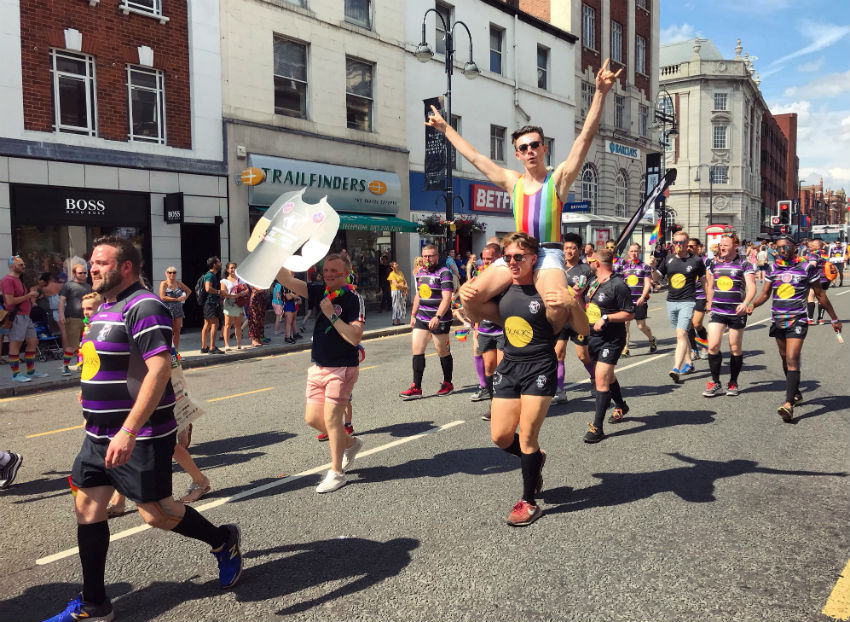 More of those rugby boys at Leeds Pride