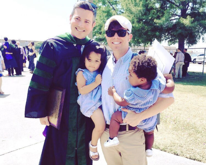 Graduation Day for husband Douglas - alongside Erik and their kids