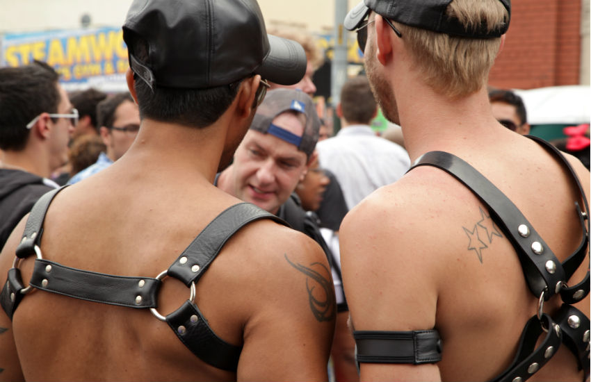 Men in harnesses