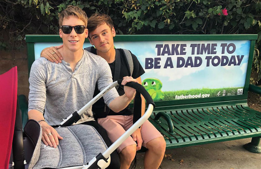 Dustin Lance Black and Tom Daley go out together for the first time since becoming dads