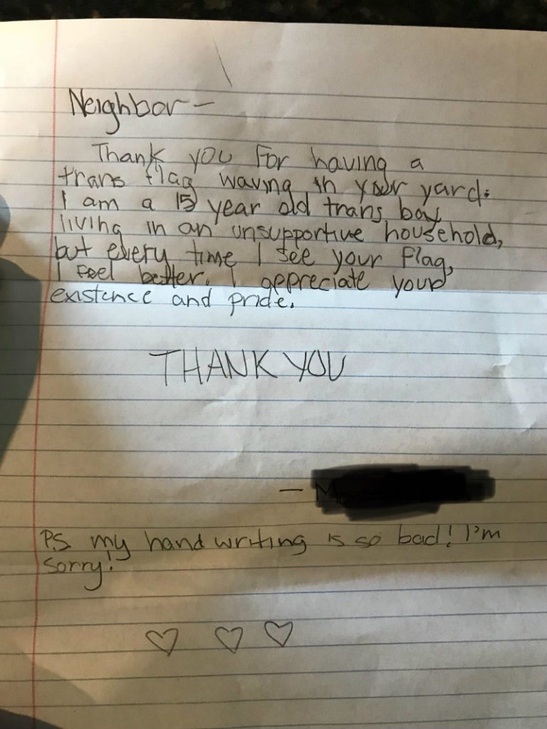 Trans boy's letter