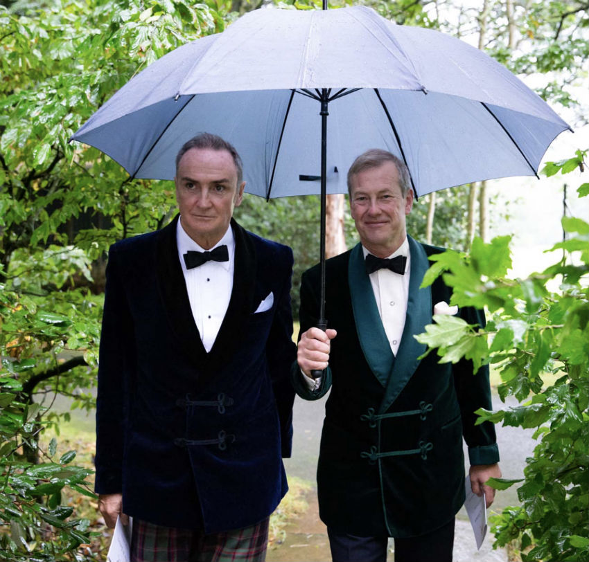 James Coyle and Lord Ivar Mountbatten on their wedding day 