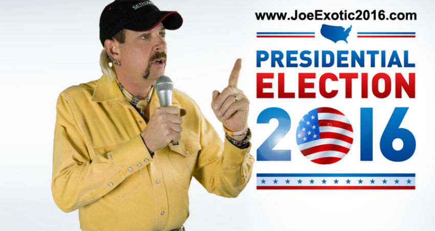 Joe Exotic stood as an independent candidate for President in 2016 