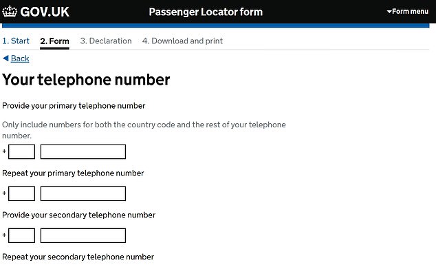 Passenger locator forms are available to download from the UK government website