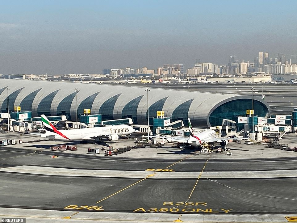 Emirates planes are pictured at Dubai Airport in the United Arab Emirates earlier this month on January 13